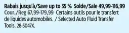 Canadian Tire Motomaster Selected Auto Fluid Transfer Tools offer