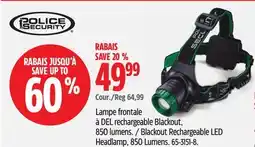 Canadian Tire POLICE SECURITY Blackout Rechargeable LED Headlamp, 850 Lumens offer