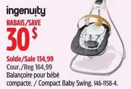 Canadian Tire Ingenuity Compact Baby Swing offer