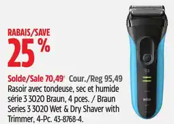 Canadian Tire Braun Series 3 3020 Wet & Dry Shaver with Trimmer offer