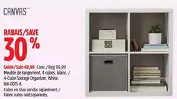 Canadian Tire 4-Cube Storage Organizer, White offer