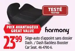 Canadian Tire Harmony Dash Backless Booster Car Seat offer