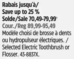 Canadian Tire Selected Electric Toothbrush or Flosser offer