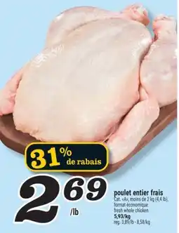 Marché Richelieu POULET ENTIER FRAIS | FRESH WHOLE CHICKEN offer