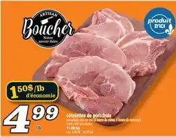 Marché Richelieu côtelettes de porc frais | fresh pork loin chops offer