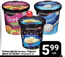 Pasquier Crème glacée Premium, Yogourt glacé ou Sorbet Chapman's offer