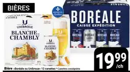 Pasquier Bière Boréale ou Unibroue 12 cannettes offer