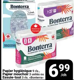 Pasquier Papier hygiénique 9 rlx., Papier mouchoir 3 unités ou Essuie-tout 3 rlx. Bonterra offer