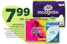 Proxim INCOGNITO, PLAYTEX, O.B. Selected hygienic pads, pantyliners or tampons offer