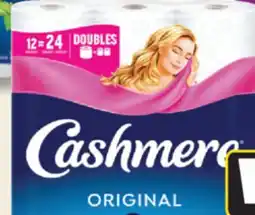 IGA CASHMERE (12 roul.), Triple (8 roul.) PAPER TOWELS, FACIAL TISSUES OR BATHROOM TISSUE offer