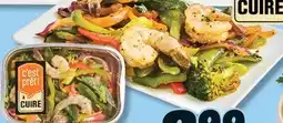IGA C'EST PRÊT! À CUIRE MARINATED SHRIMP OR SALMON AND VEGETABLES TRAY offer