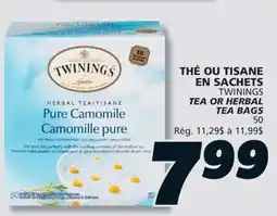 IGA TWININGS TEA OR HERBAL TEA BAGS offer