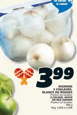 IGA 3-COLOUR, WHITE OR RED ONIONS offer