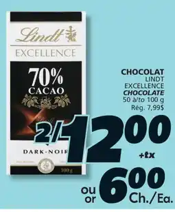 IGA LINDT EXCELLENCE CHOCOLATE offer