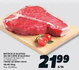 IGA T-BONE OR WING STEAK offer