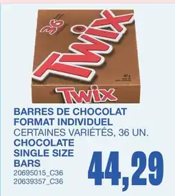 Wholesale Club BARRES DE CHOCOLAT FORMAT INDIVIDUEL, 36 UN offer