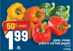 Marché Adonis GREEN, ORANGE, YELLOW OR RED FIELD PEPPERS offer