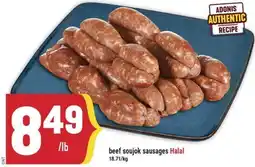 Marché Adonis beef soujok sausages offer