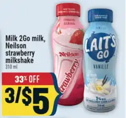 Marché Adonis Milk 2Go milk, Neilson strawberry milkshake offer