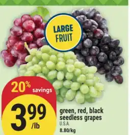 Marché Adonis GREEN, RED, BLACK SEEDLESS GRAPES offer