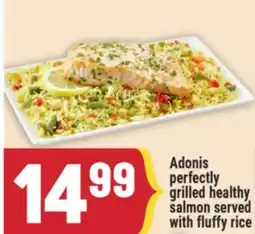 Marché Adonis Adonis perfectly grilled healthy salmon served with fluffy rice offer