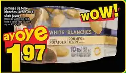 Super C pommes de terre blanches lavées ou à chair jaune | white or yellow flesh potatoes offer
