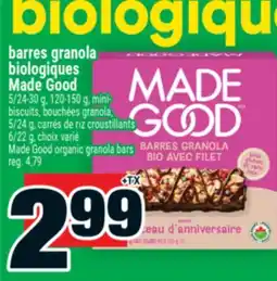 Super C barres granola biologiques Made Good | Made Good organic granola bars offer