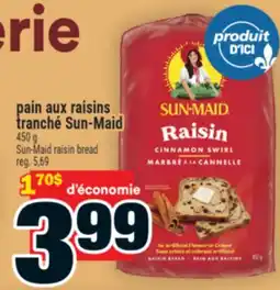 Super C pain aux raisins tranché Sun‑Maid | Sun-Maid raisin bread offer