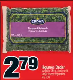 Super C légumes Cedar | Cedar frozen vegetables offer