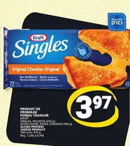 Marché Bonichoix KRAFT SINGLES, VELVEETA (410 g) EXTRA SUISSE, EXTRA CHEDDAR (390 g) SLICED PROCESS CHEESE PRODUCT offer