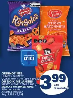 Marché Bonichoix HUMPTY DUMPTY OR YUM YUM (250 à 300 g), KRISPY KERNELS (145 à 200 g) SNACKS OR MIXED NUTS offer