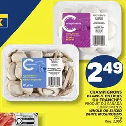 Marché Bonichoix COMPLIMENTS WHOLE OR SLICED WHITE MUSHROOMS offer