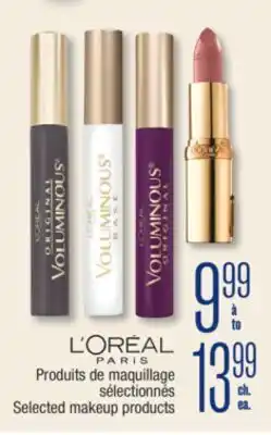Jean Coutu LOREAL PARIS Selected makeup products offer