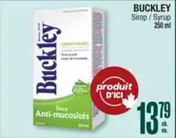 Jean Coutu BUCKLEY Syrup offer