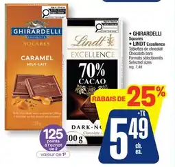 Jean Coutu GHIRARDELLI, LINDT Selected products offer
