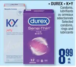 Jean Coutu DUREX, K•Y Selected condoms, rings and lubricants offer