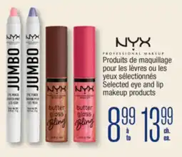 Jean Coutu NYX Selected eye and lip makeup offer