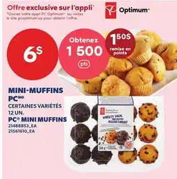 Provigo MINI-MUFFINS PC | PC MINI MUFFINS, 12 UN offer