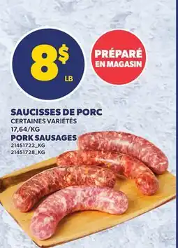 Provigo SAUCISSES DE PORC | PORK SAUSAGES offer