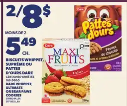 Provigo BISCUITS WHIPPET, SUPRÊME OU PATTES D'OURS DARE | DARE WHIPPET, ULTIMATE OR BEAR PAWS COOKIES offer