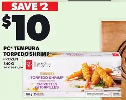 Loblaws PC tempura torpedo shrimp offer