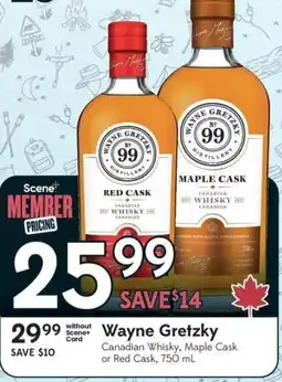 Sobeys Liquor Wayne Gretzky Canadian Whisky, Maple Cask or Red Cask offer