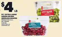Loblaws PC extra large green or red seedless grapes offer