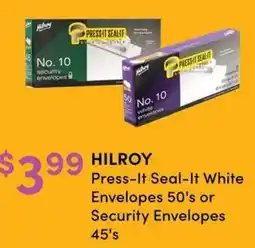 Apple Drugs Hilroy press-it seal-it white envelopes or security envelopes offer