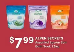 Apple Drugs Alpen secrets assorted epsom salt bath soak offer