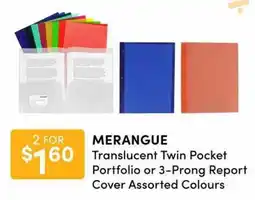 Apple Drugs Merangue translucent twin pocket portfolio or 3-prong report cover assorted colours offer