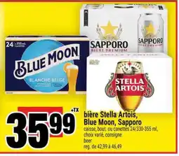Super C bière Stella Artois, Blue Moon, Sapporo offer
