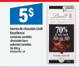Maxi BARRES DE CHOCOLAT LINDT EXCELLENCE offer