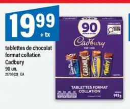 Maxi tablettes de chocolat format collation Cadbury offer