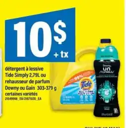 Maxi Tide Simply 2,79L ou rehausseur de parfum Downy ou Gain 303-379 g offer